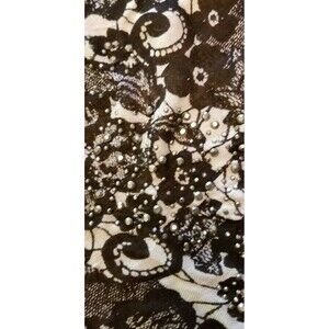 Express Goth Black & White with Rhinestones Cross Viscose Scarf with Tag